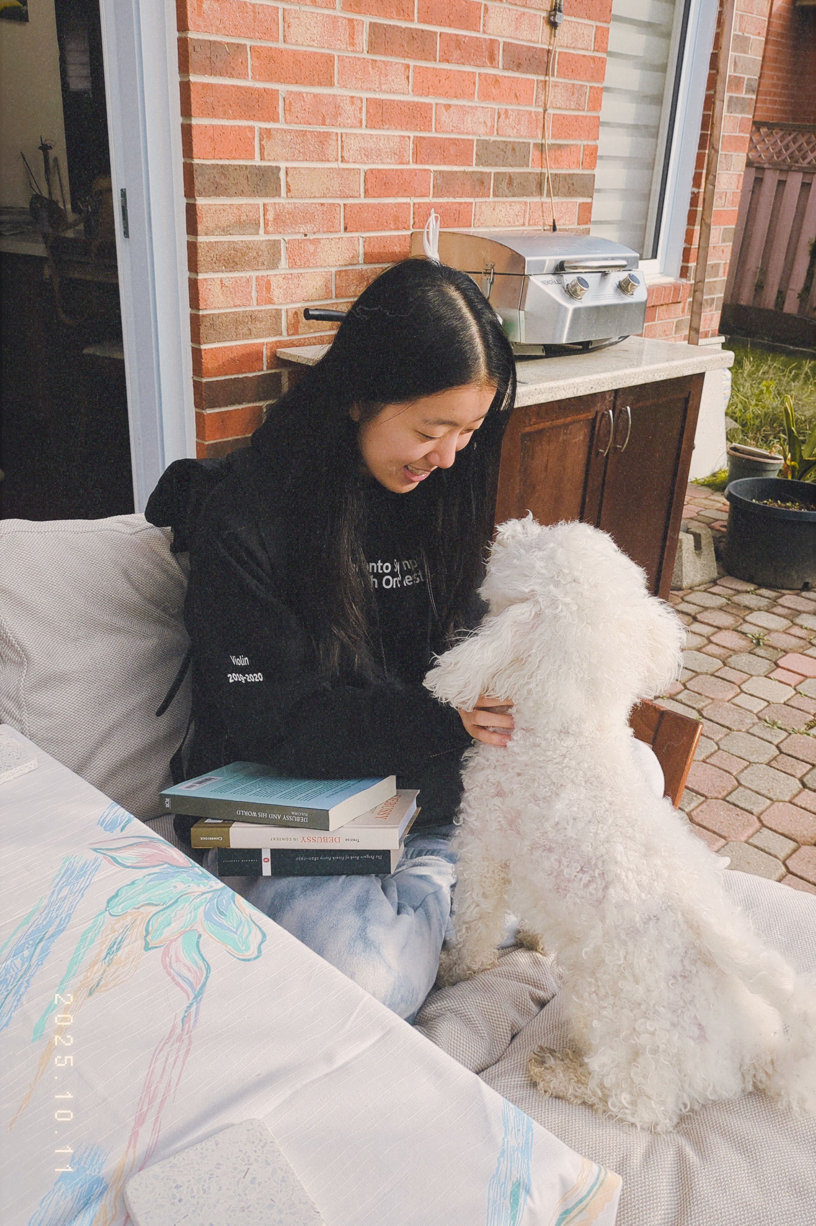 Irene Huang with her dog